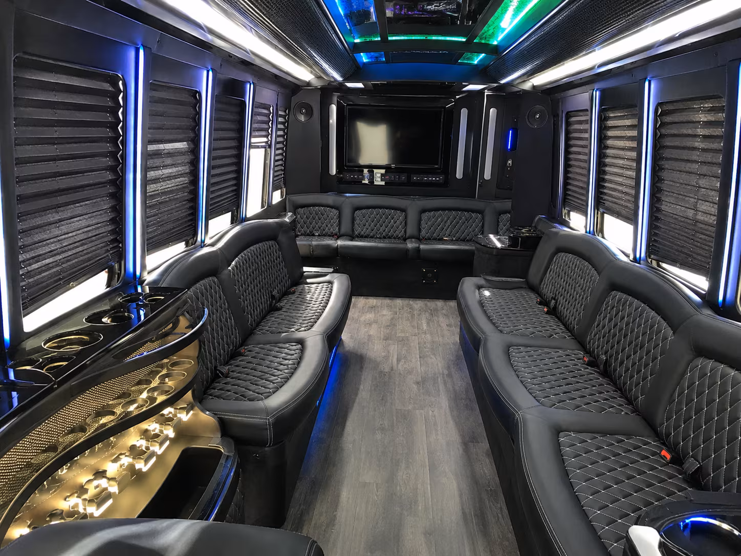 Richmond Bachelor & Bachelorette Transportation party bus interior