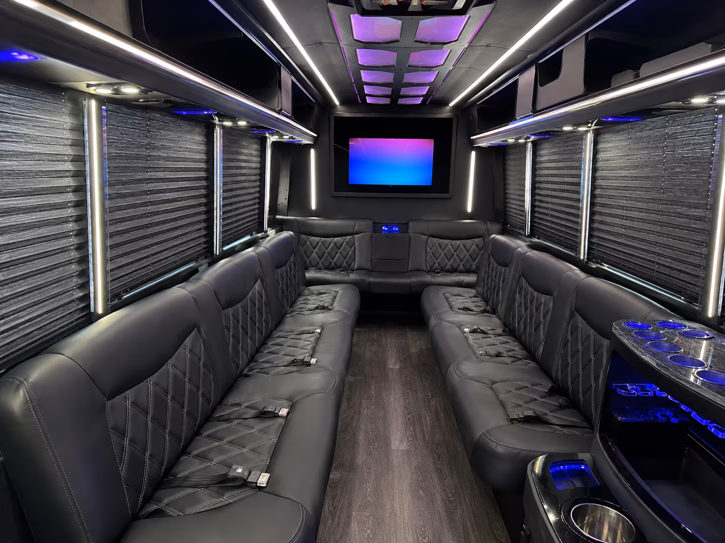 Richmond Birthday, Sweet 16, & Quinceañera Transportation party bus exterior