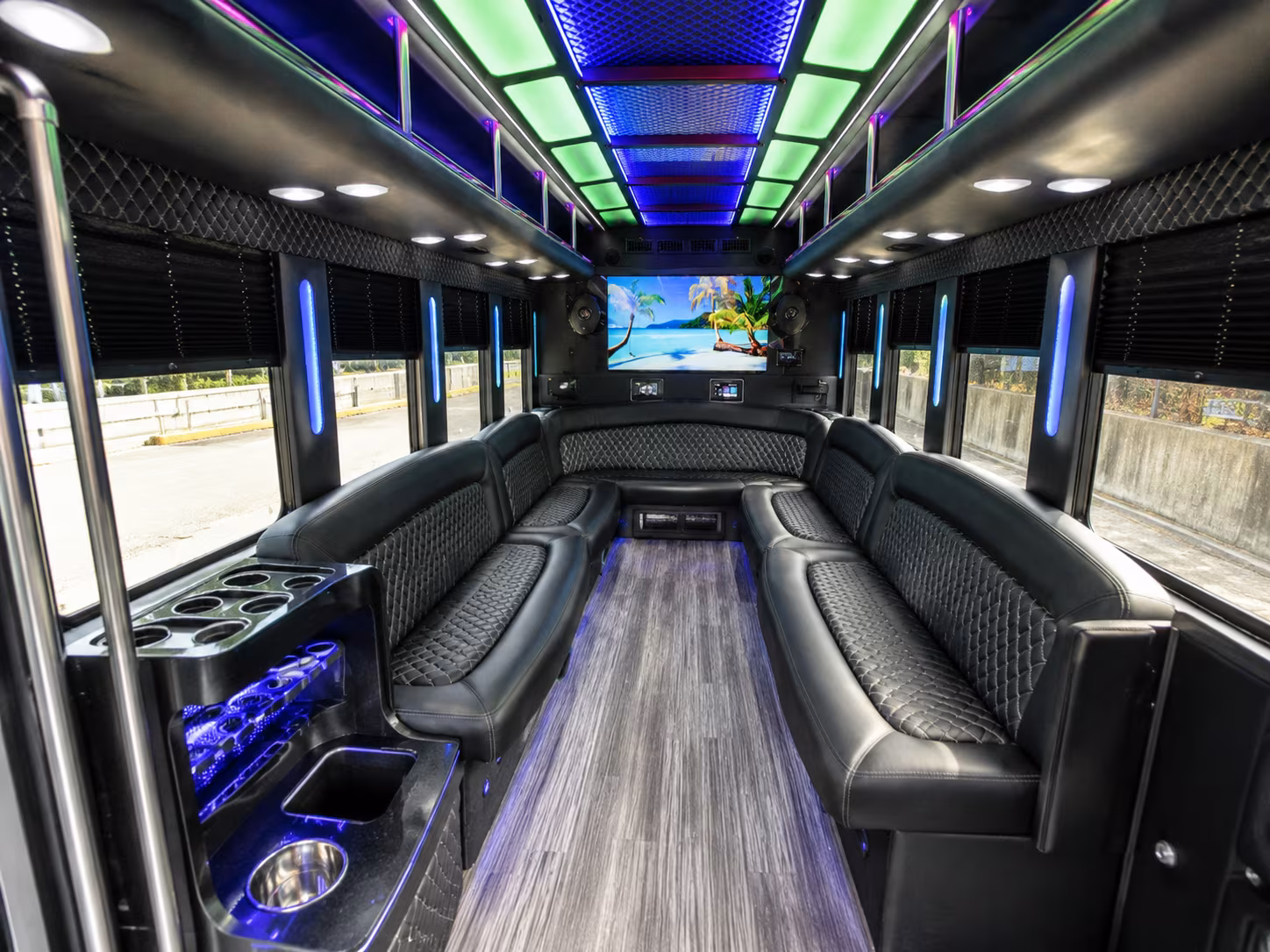 Richmond Private Event Transportation party bus interior