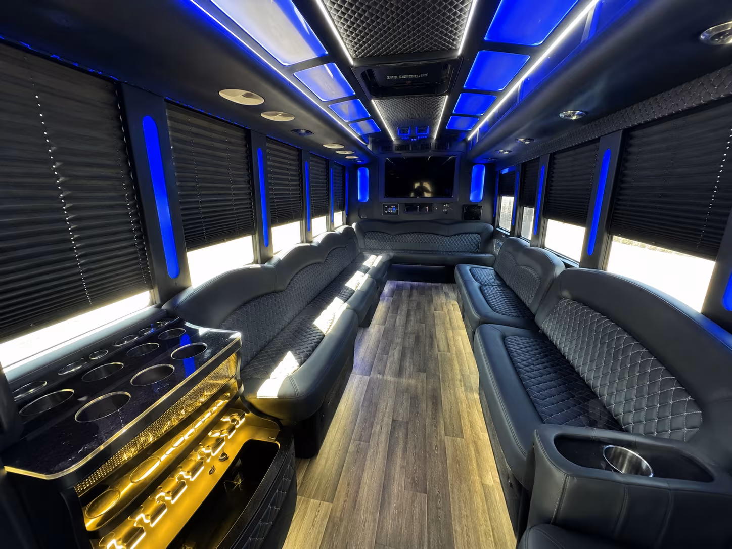 Richmond Wedding Transportation party bus interior